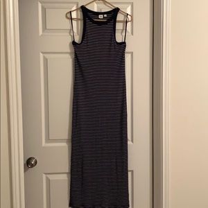 Gap maxi dress size M navy blue and white